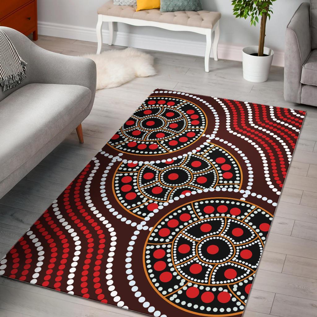 Area Rug - Aboriginal Tortoiseshell Dot Panting - Vibe Hoodie Shop