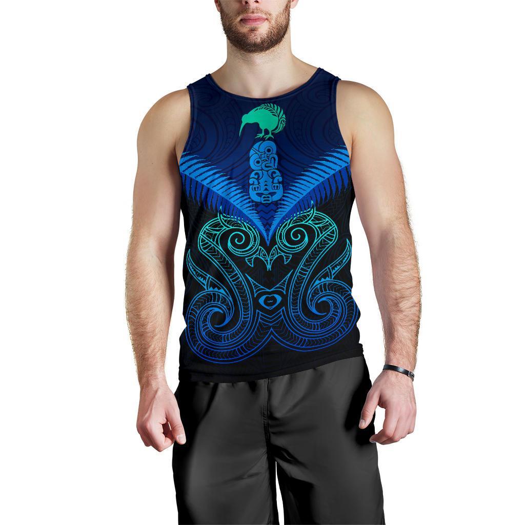 Maori Manaia New Zealand Men Tank Top Blue - Vibe Hoodie Shop