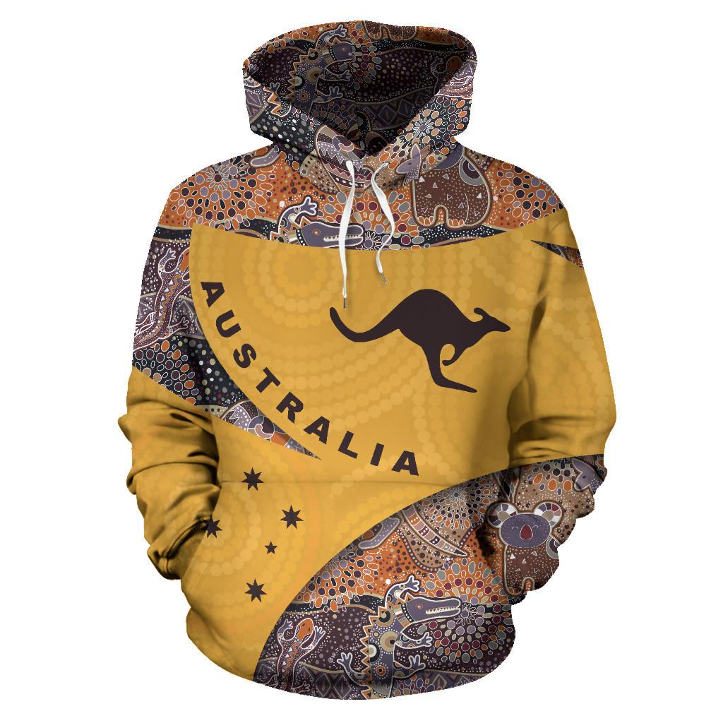 Aboriginal Hoodie - Kangaroo Koala Crocodile Patterns Endless - Vibe Hoodie Shop