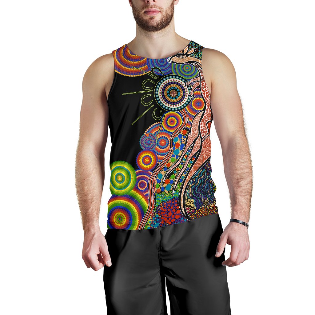 Australia Men's Tank Top Aboriginal Style NO.1 - Vibe Hoodie Shop