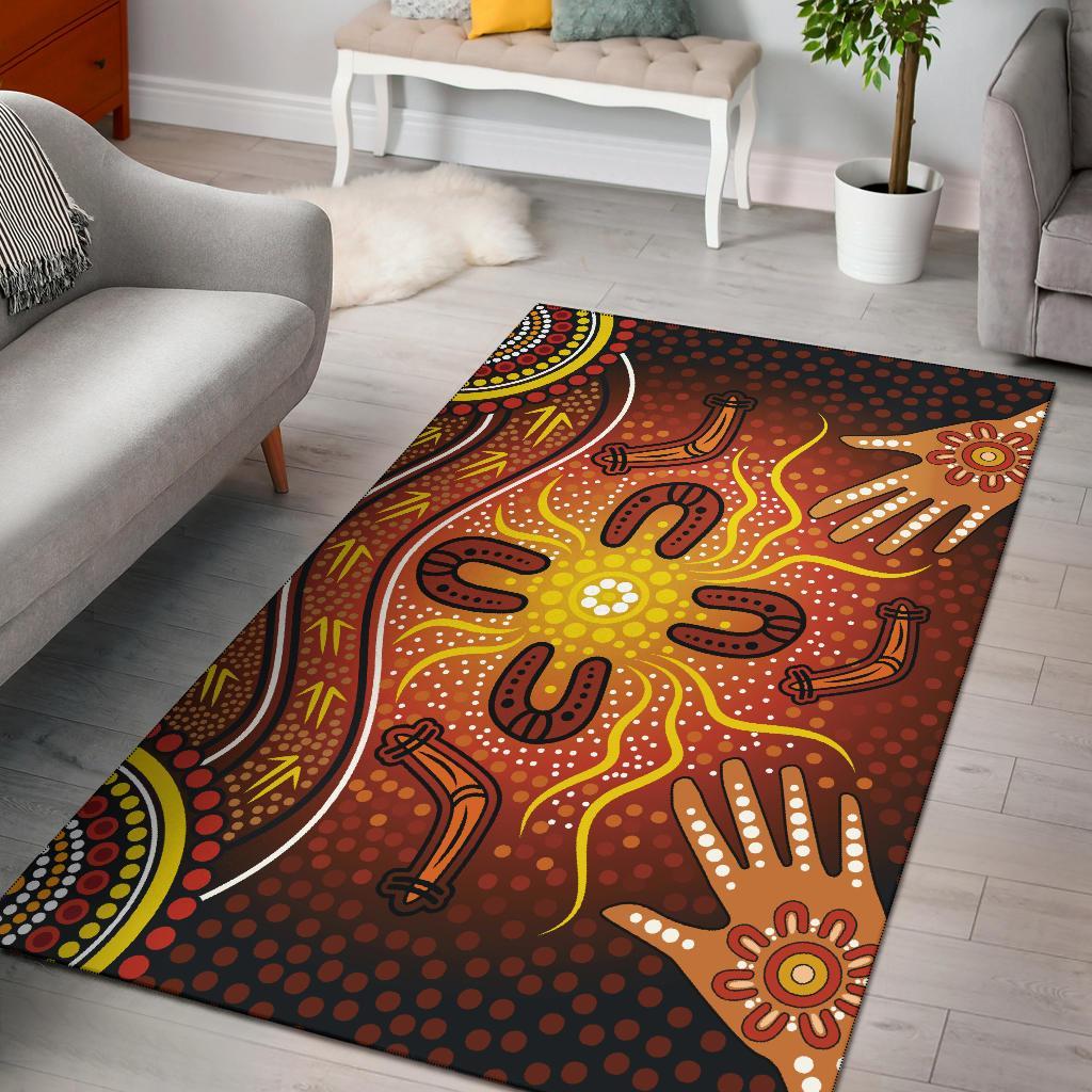 Aboriginal Area Rug - Indigenous Patterns Ver10 - Vibe Hoodie Shop