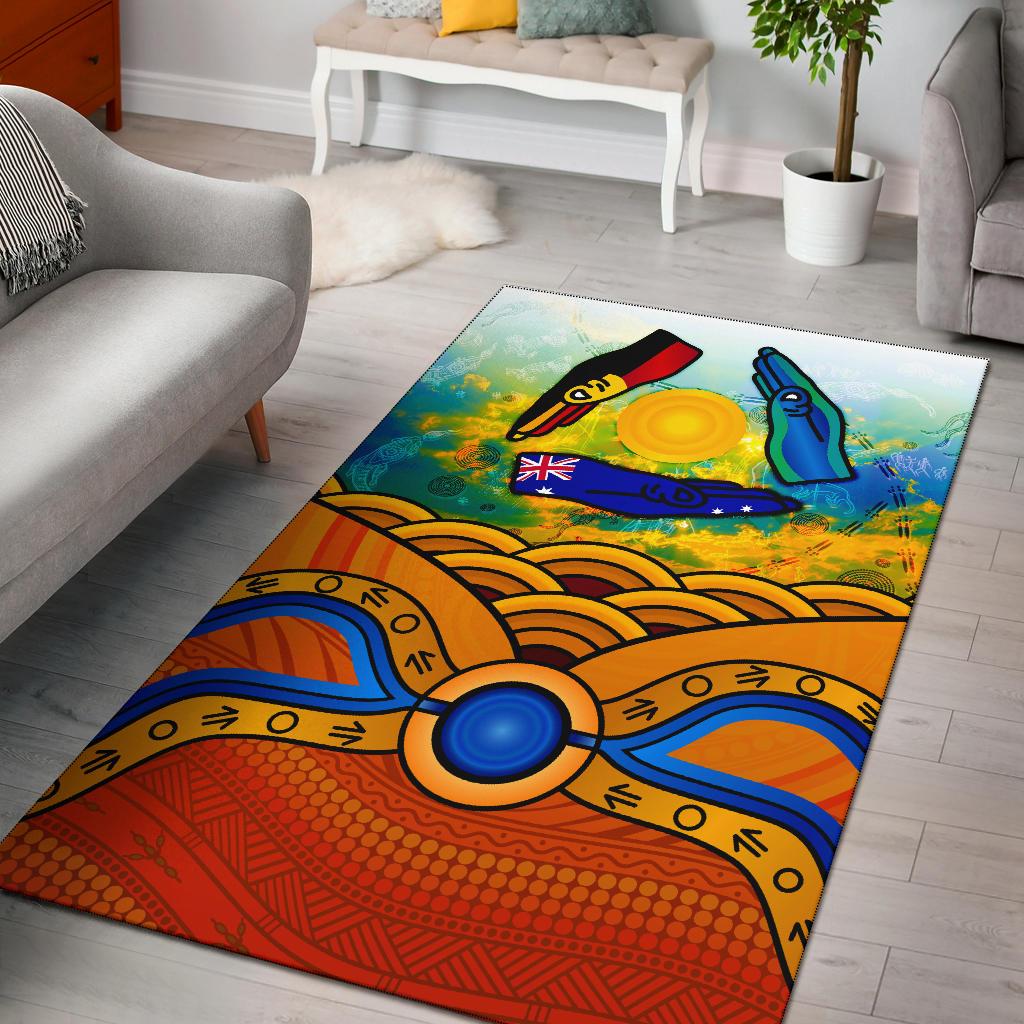 Aboriginal Area Rug, Australia Kangaroo NAIDOC Week 2021 - Vibe Hoodie Shop