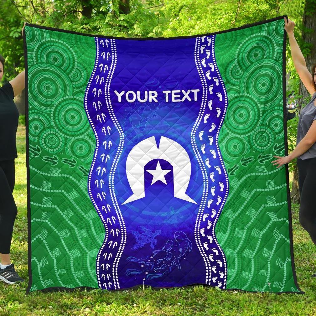 Custom Torres Strait Islanders Premium Quilt - Torres Symbol With Aboriginal Patterns - Vibe Hoodie Shop