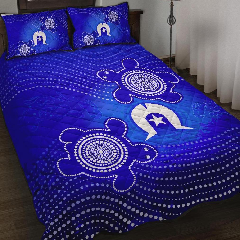 Torres Strait Islanders Quilt Bed Set - Torres Symbol With Turtle - Vibe Hoodie Shop