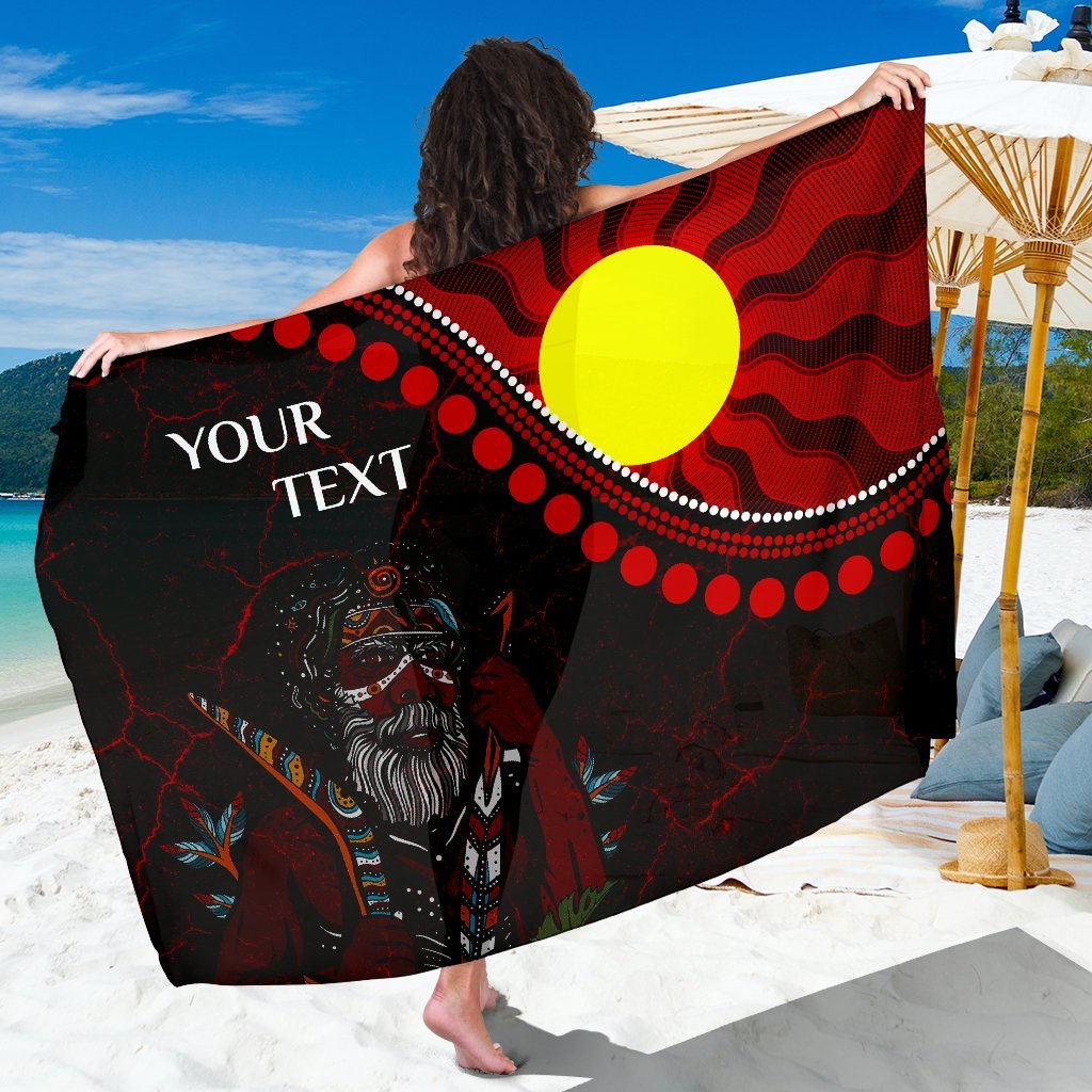Custom Aboriginal Sarong - Indigenous People And Sun - Vibe Hoodie Shop