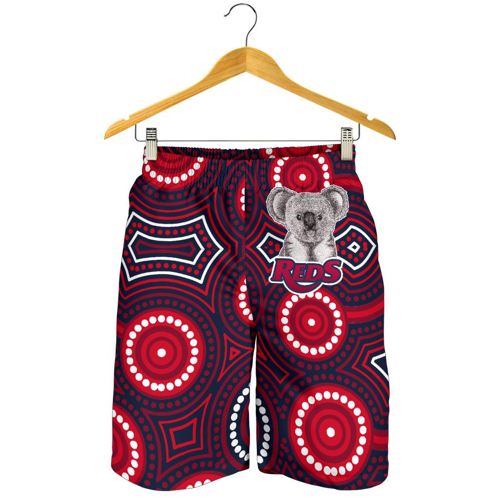 Reds Rugby Australian Men Shorts Simple Indigenous Queensland - Vibe Hoodie Shop