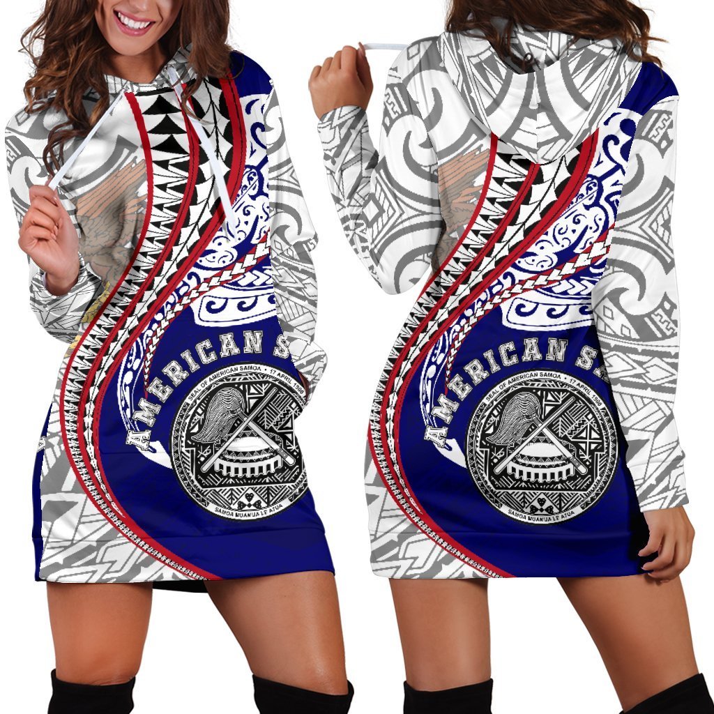 American Samoa Women's Hoodie Dress Kanaloa Tatau Gen - Vibe Hoodie Shop