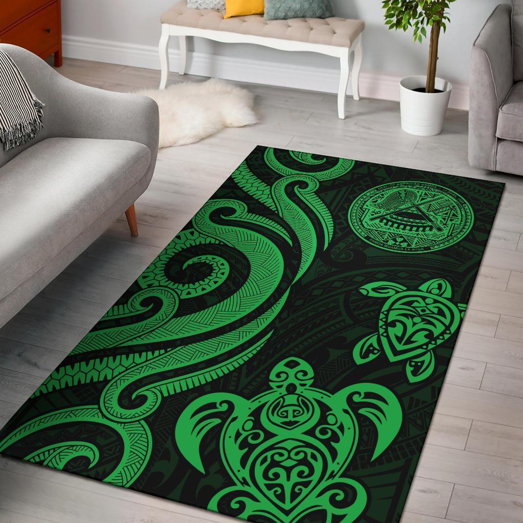 American Samoa Area Rug - Green Tentacle Turtle - Vibe Hoodie Shop