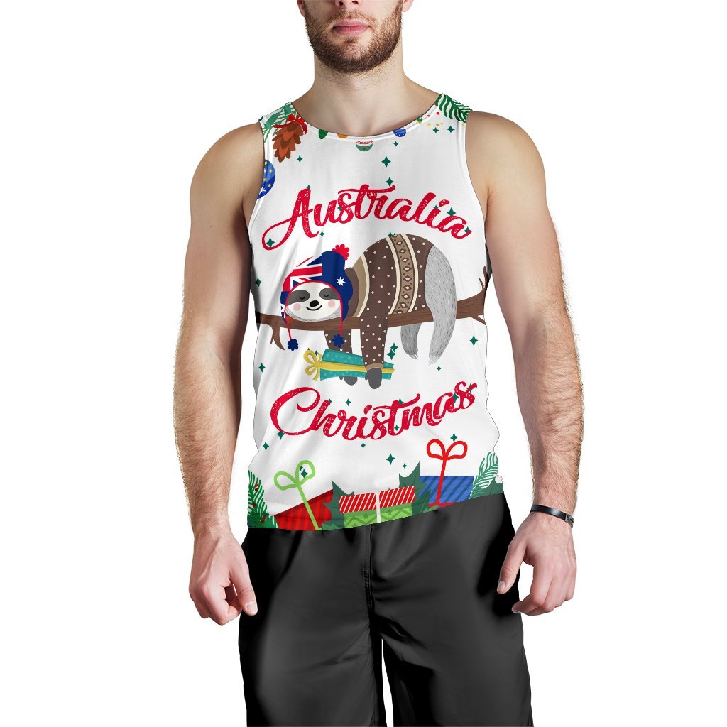 Australia Christmas Men's Tank Top White - Merry Christmas - Vibe Hoodie Shop