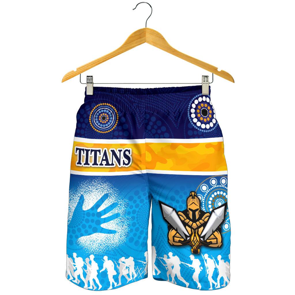 Gold Coast Men Shorts Titans Gladiator ANZAC Day 2021 Version - Indigenous - Vibe Hoodie Shop