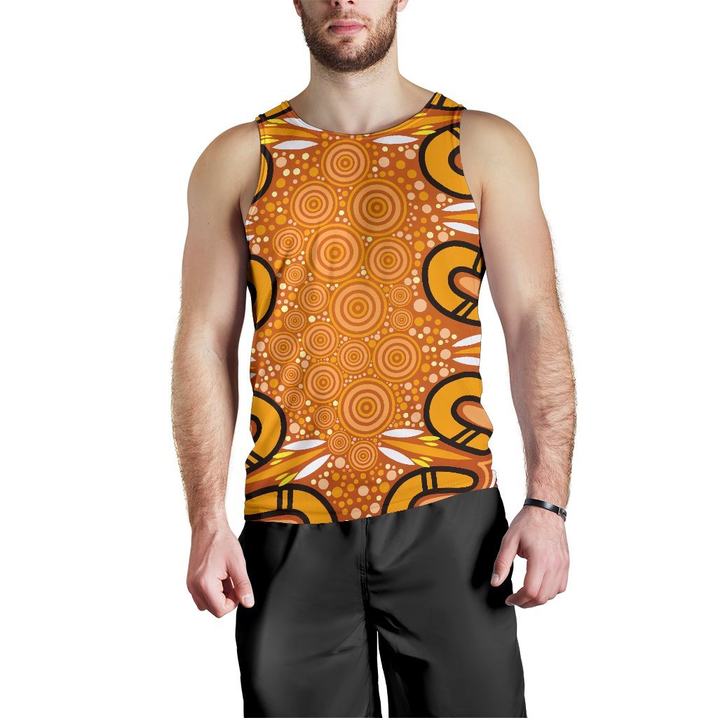 Aboriginal Men's Tank Top - Indigenous Art Patterns Ver03 - Vibe Hoodie Shop