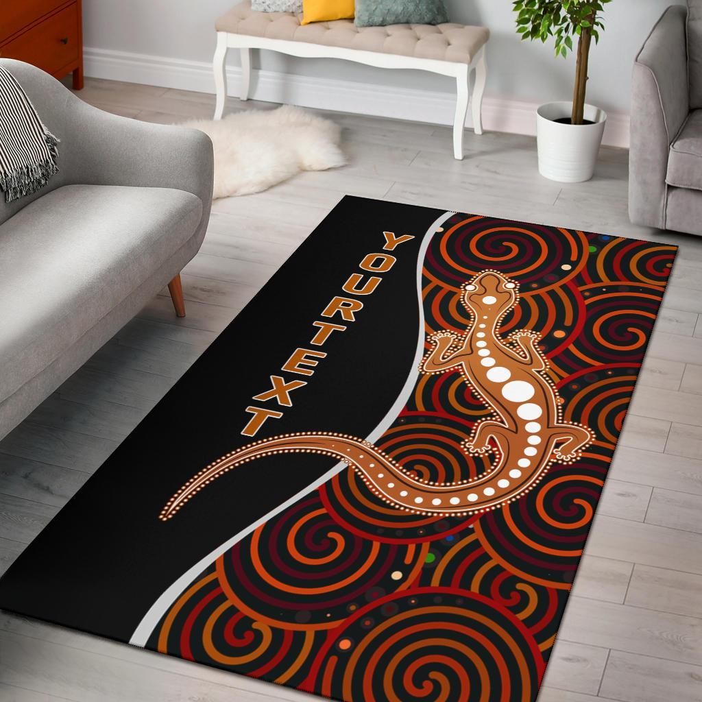 Aboriginal Personalised Area Rug - Indigenous Lizard Dreaming - Vibe Hoodie Shop