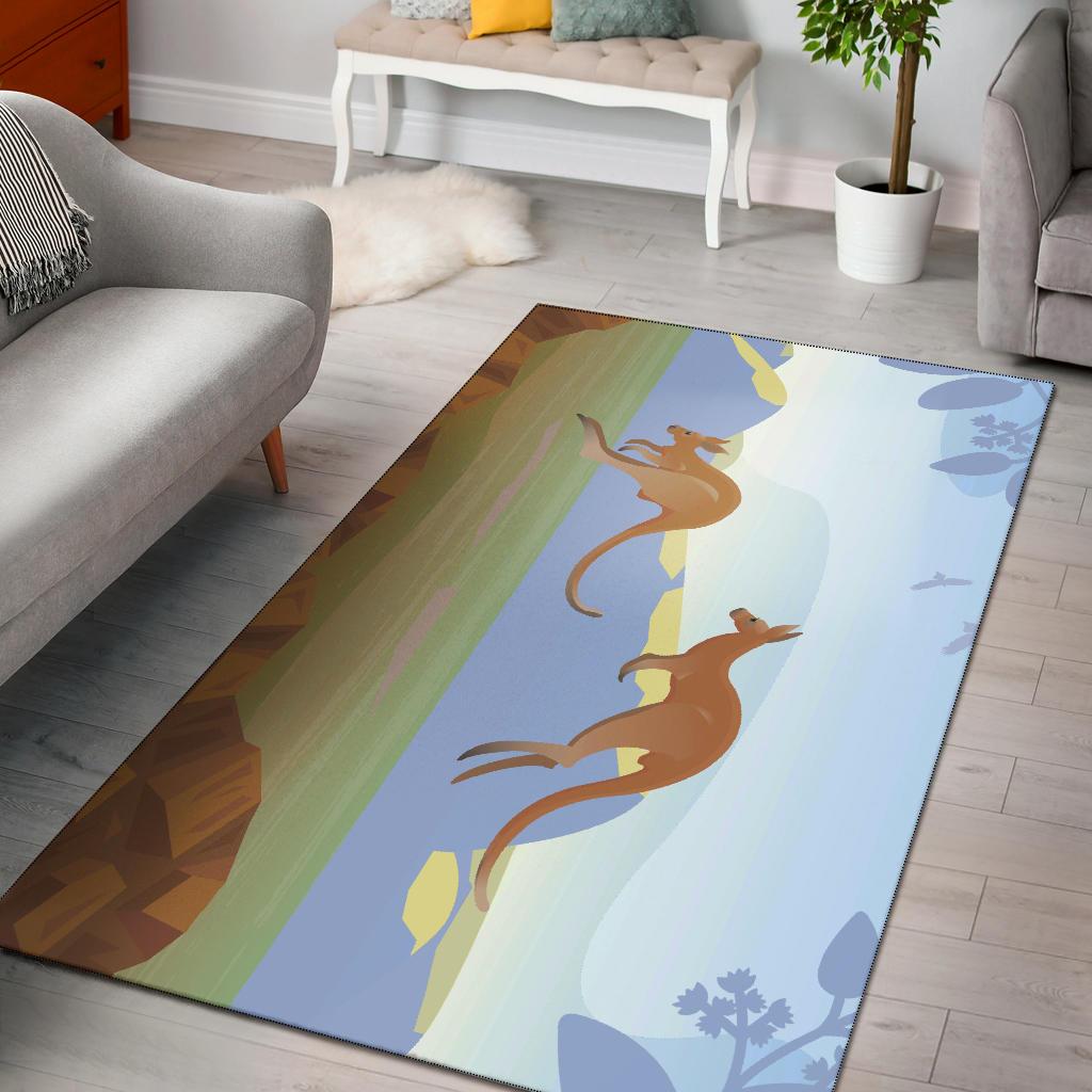 Area Rug - Kangaroo Rug Landscape Art Painting Ver01 - Vibe Hoodie Shop