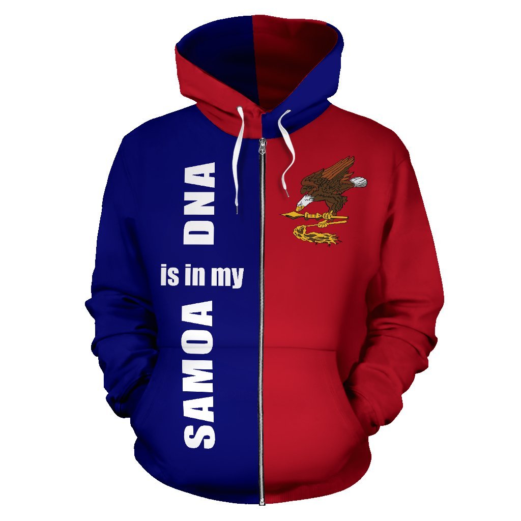 American Samoa Is In My Dna Zip Up Hoodie - Vibe Hoodie Shop