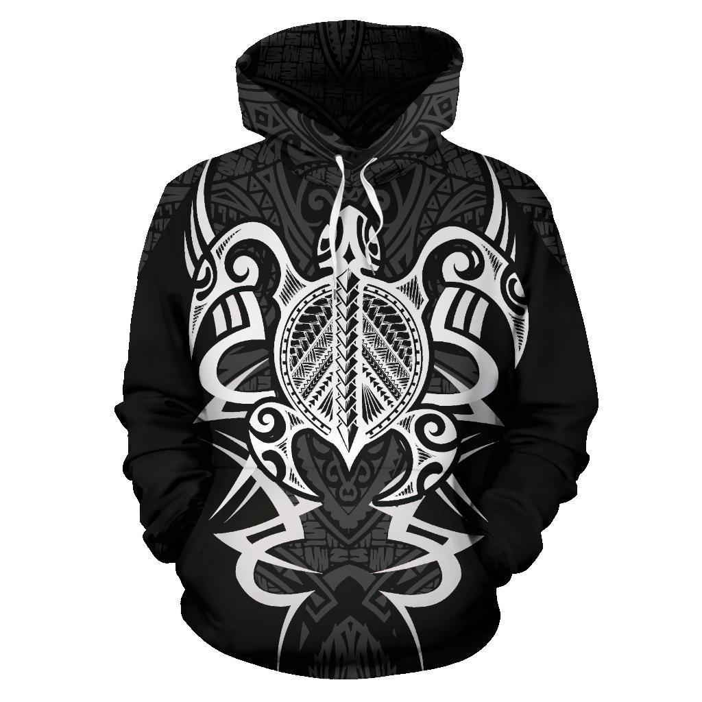 Hoodie Tonga Turtle Polynesian Gray - Armor Style - Vibe Hoodie Shop