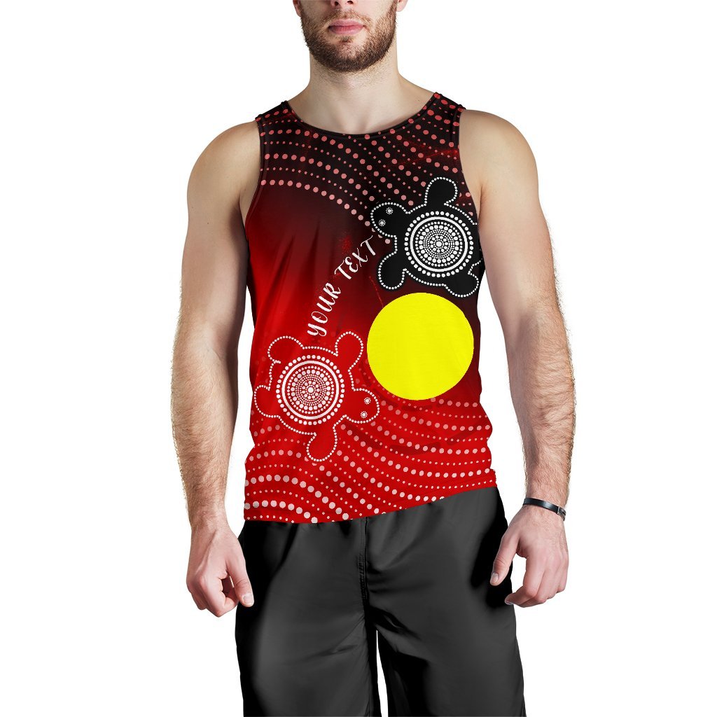 Custom Aboriginal Men's Tank Top - Indigenous Circle Dot Painting Style - - Vibe Hoodie Shop