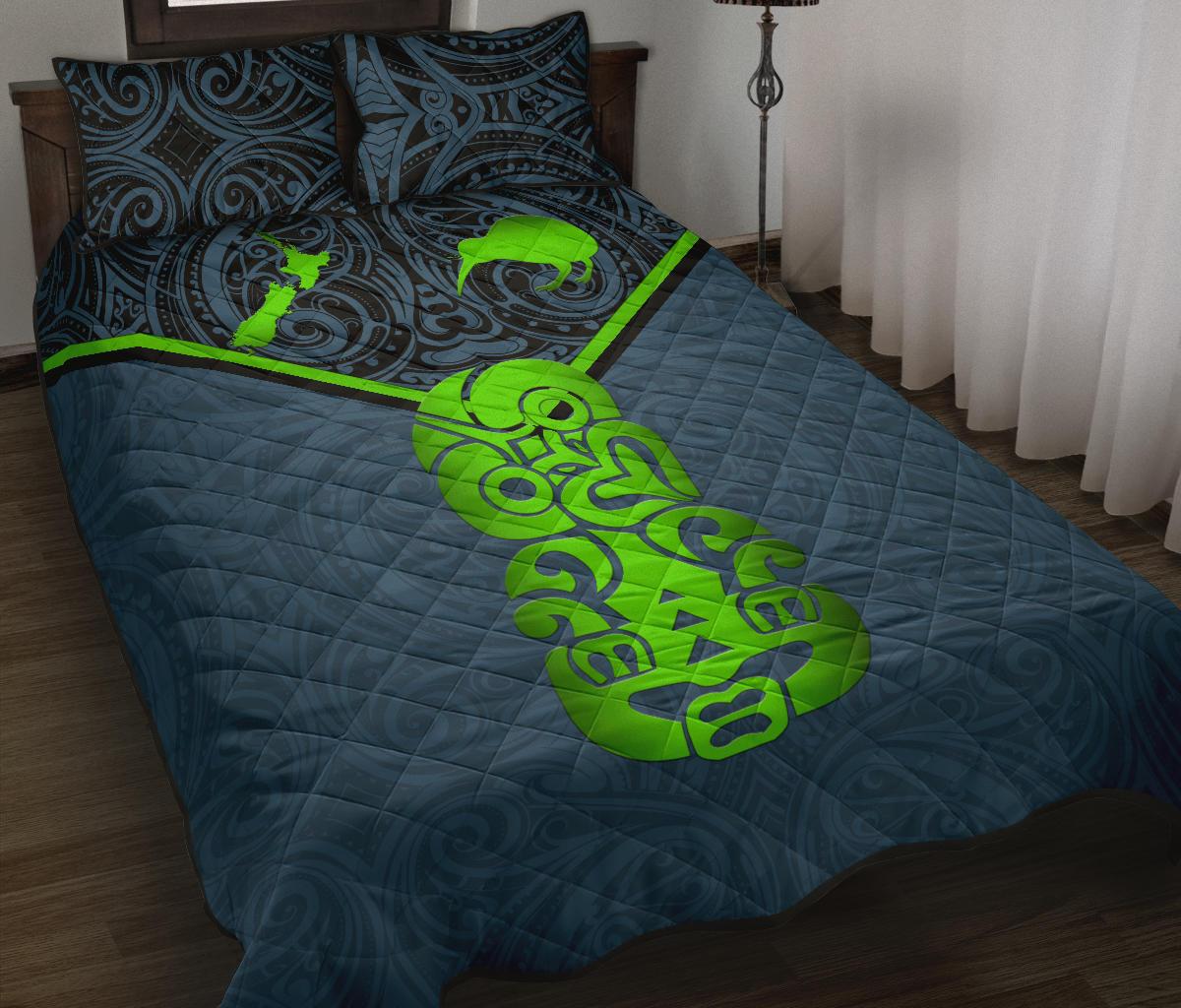 New Zealand Maori Rugby Quilt Bed Set Pride Version - Navy - Vibe Hoodie Shop