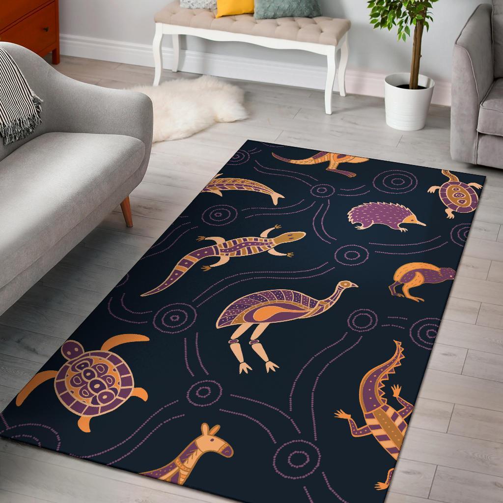 Area Rug - Indigenous Animals Patterns - Vibe Hoodie Shop