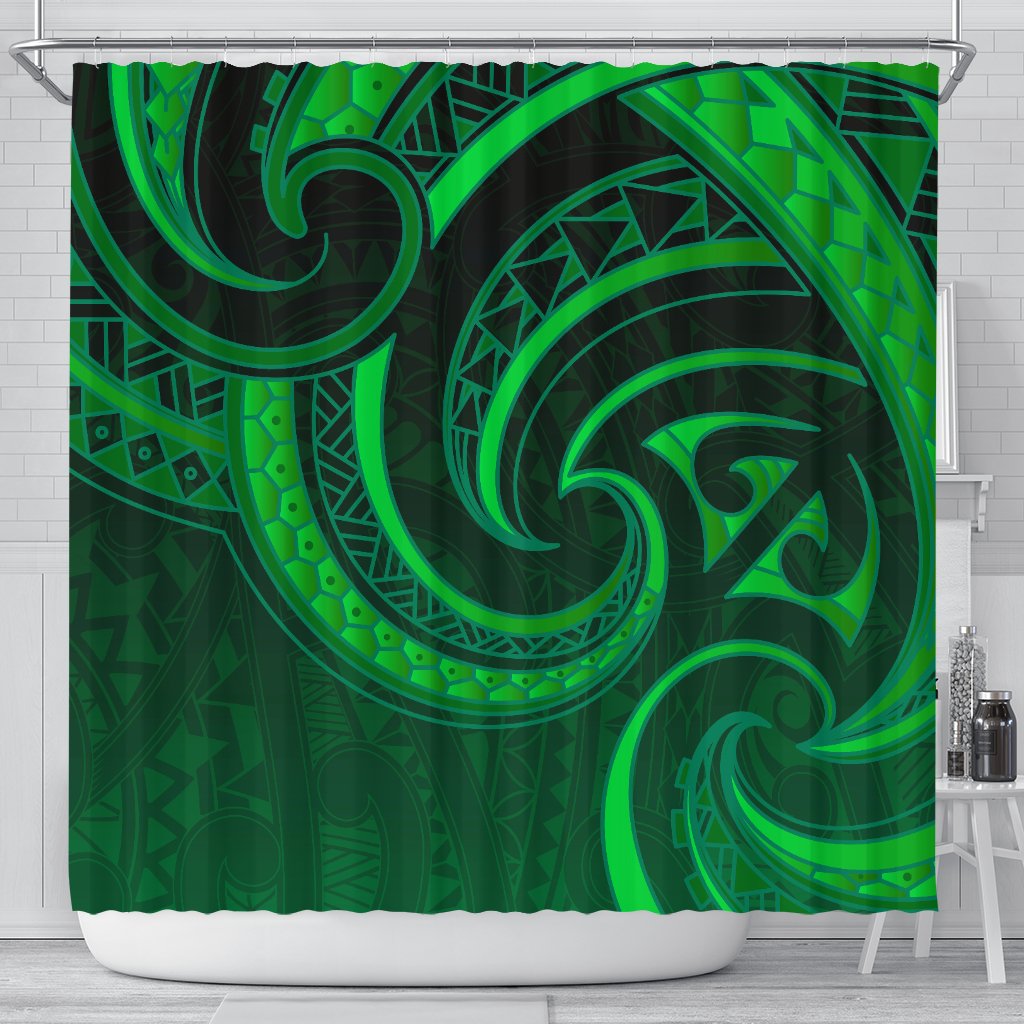 new-zealand-maori-mangopare-shower-curtain-polynesian-green