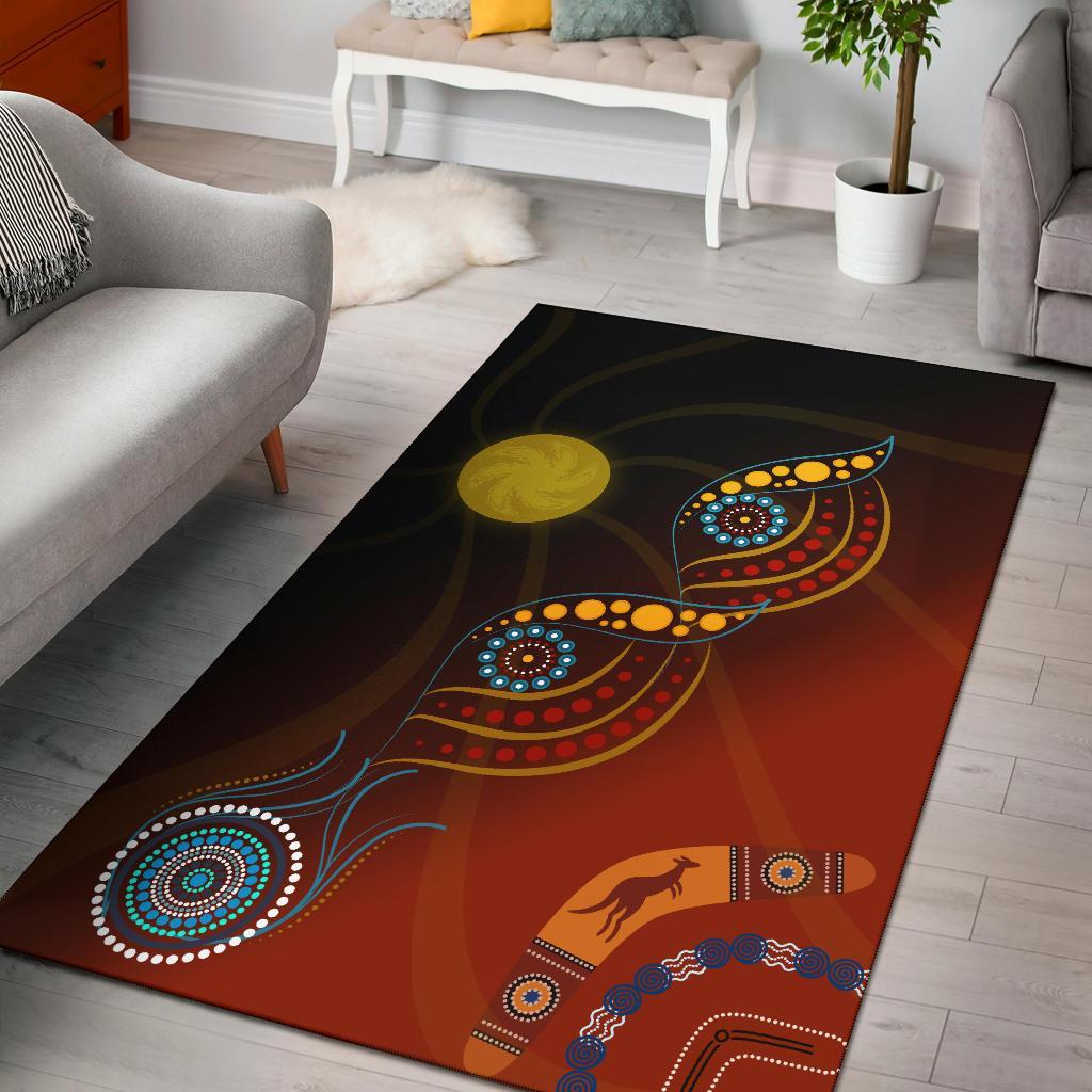 Aboriginal Area Rug - Flowers On The Land - Vibe Hoodie Shop