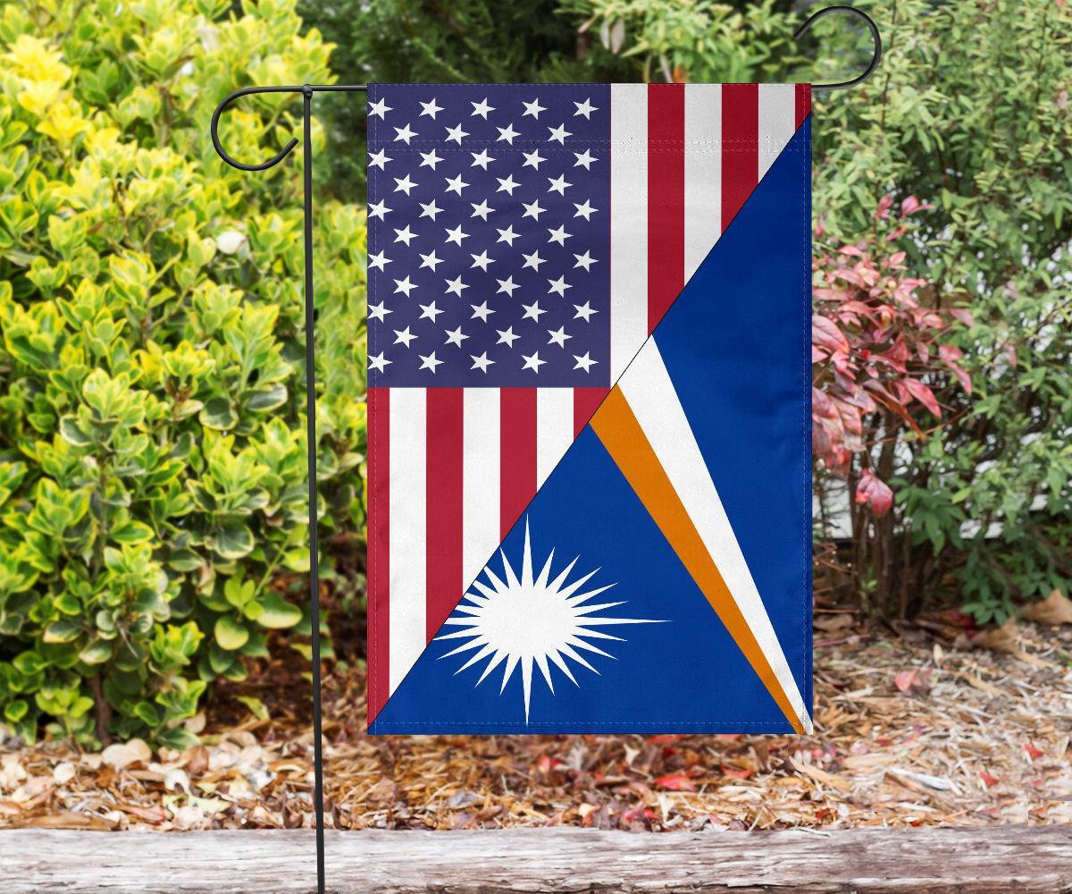 US Flag with Marshall Islands Flag - Vibe Hoodie Shop