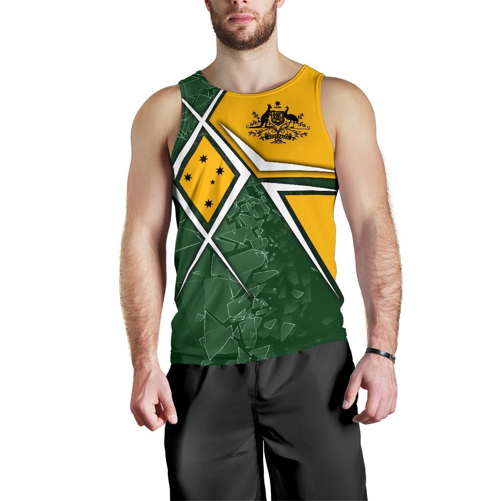 Men's Tank Top - Aussie Flag (Green) - Vibe Hoodie Shop