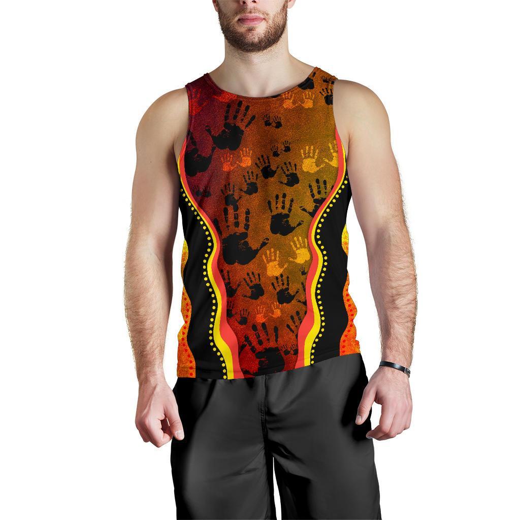 Men Tank Top - Aboriginal Patterns Men Tank Golden Style - Vibe Hoodie Shop