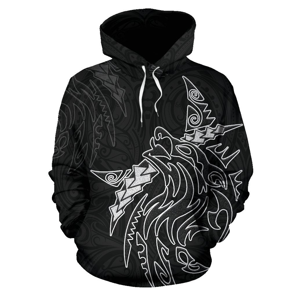 New Zealand Maori Tattoo Wolf Hoodie - Vibe Hoodie Shop