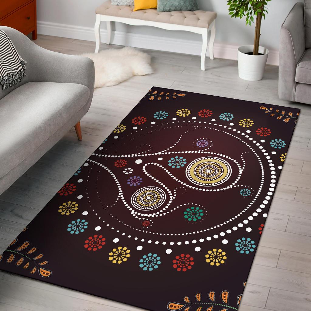 Area Rug - Aboriginal Dot Painting Rug Tree - Vibe Hoodie Shop