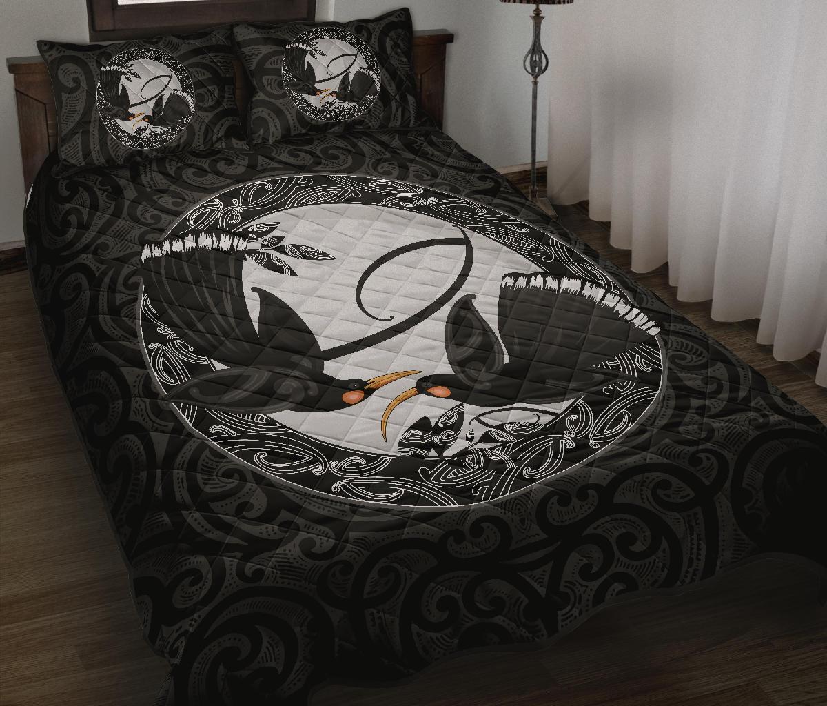 New Zealand Huia Bird, Maori Quilt Bed Set - Vibe Hoodie Shop