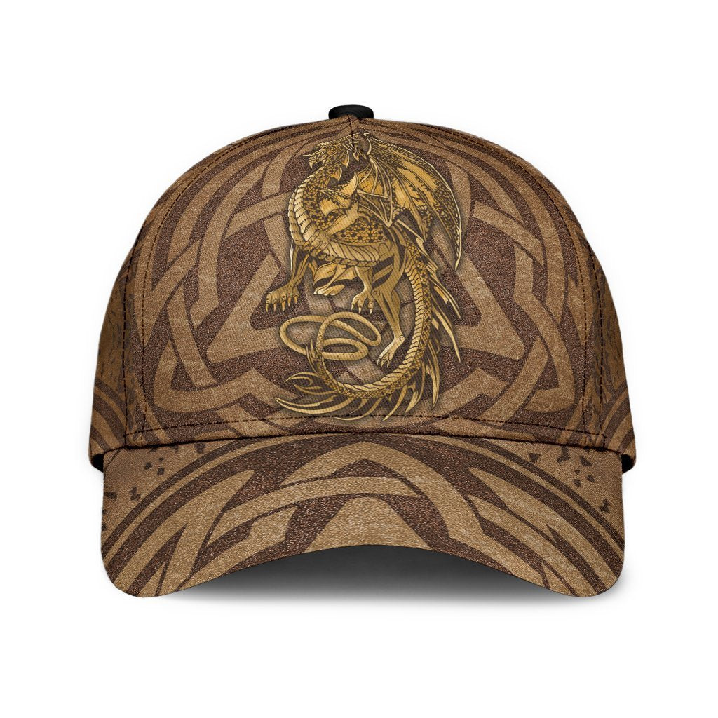 Celtic Vintage Dragon With Knot Classic Cap - Vibe Hoodie Shop