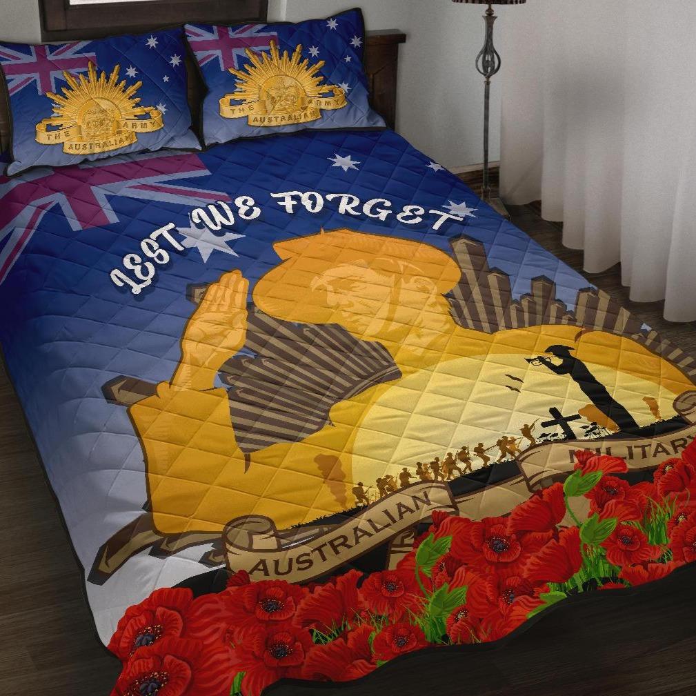 Quilt Bed Set - Australia ANZAC Day 2020 And Soldiers - Vibe Hoodie Shop