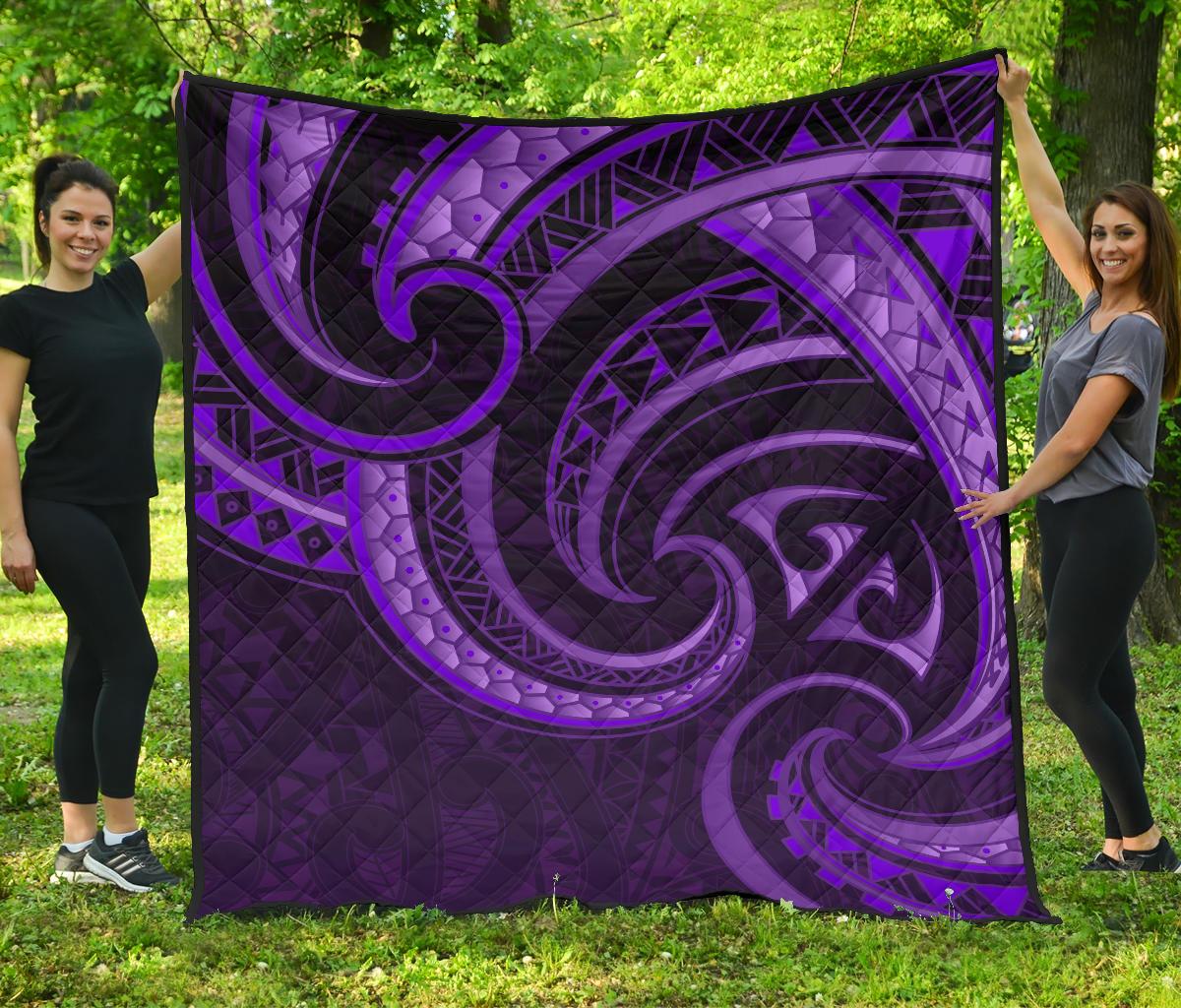 New Zealand Maori Mangopare Premium Quilt Polynesian - Purple - Vibe Hoodie Shop