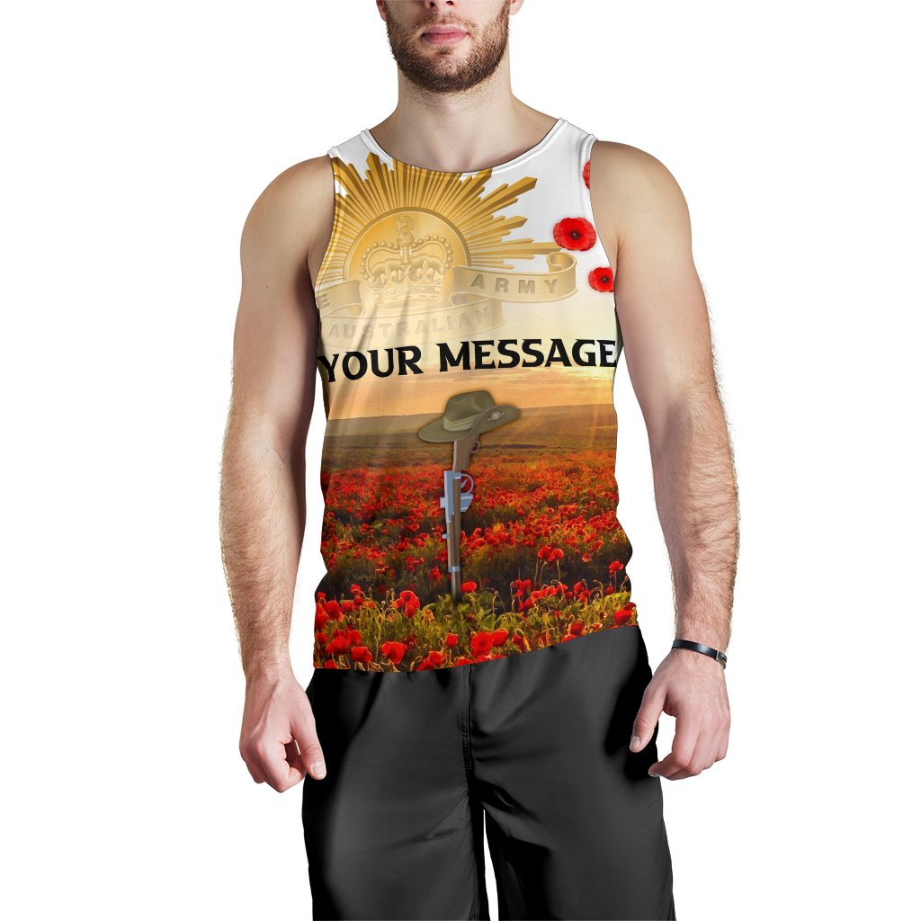 Custom ANZAC Day 2021 Men's Tank Top - We Will Remember Them - Vibe Hoodie Shop