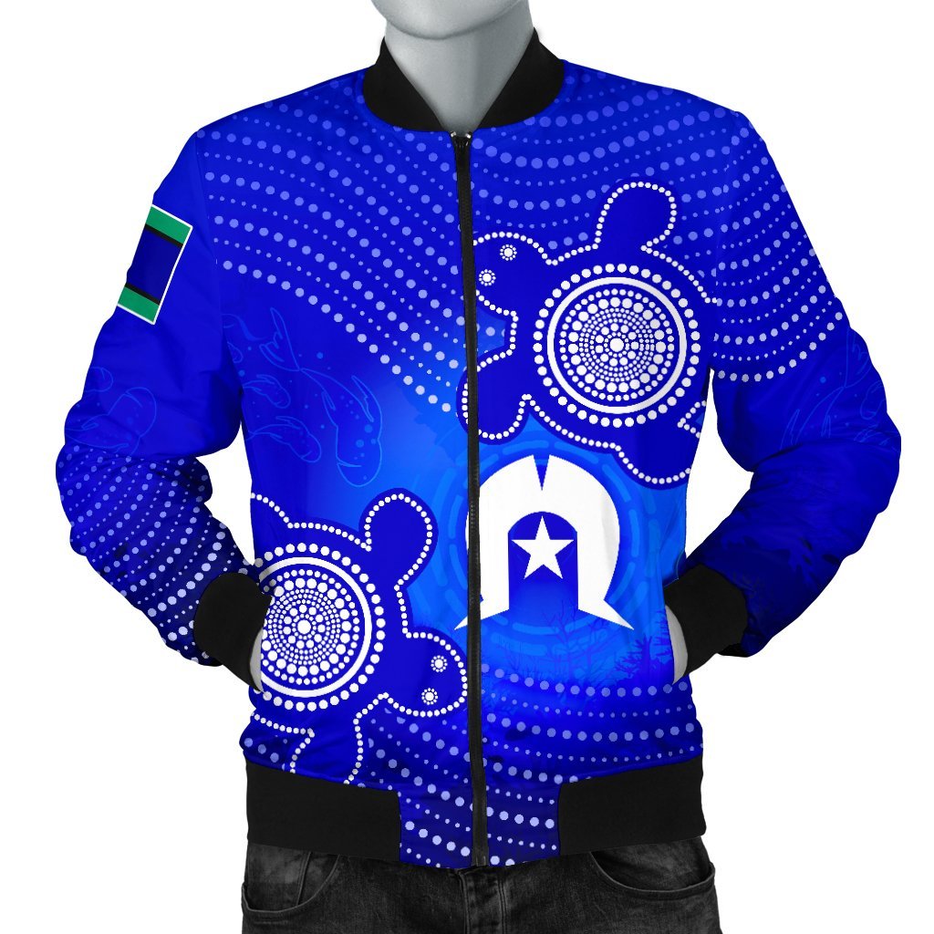 Torres Strait Islanders Men's Bomber Jacket - Torres Symbol With Turtle - Vibe Hoodie Shop