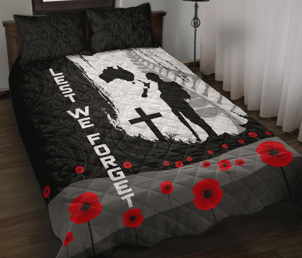 ANZAC Day Quilt Bed Set, New Zealand Australia Lest We Forget - Vibe Hoodie Shop