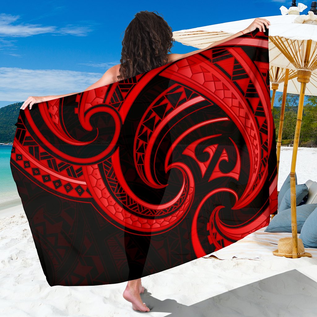 New Zealand Maori Mangopare Sarong Polynesian - Red - Vibe Hoodie Shop