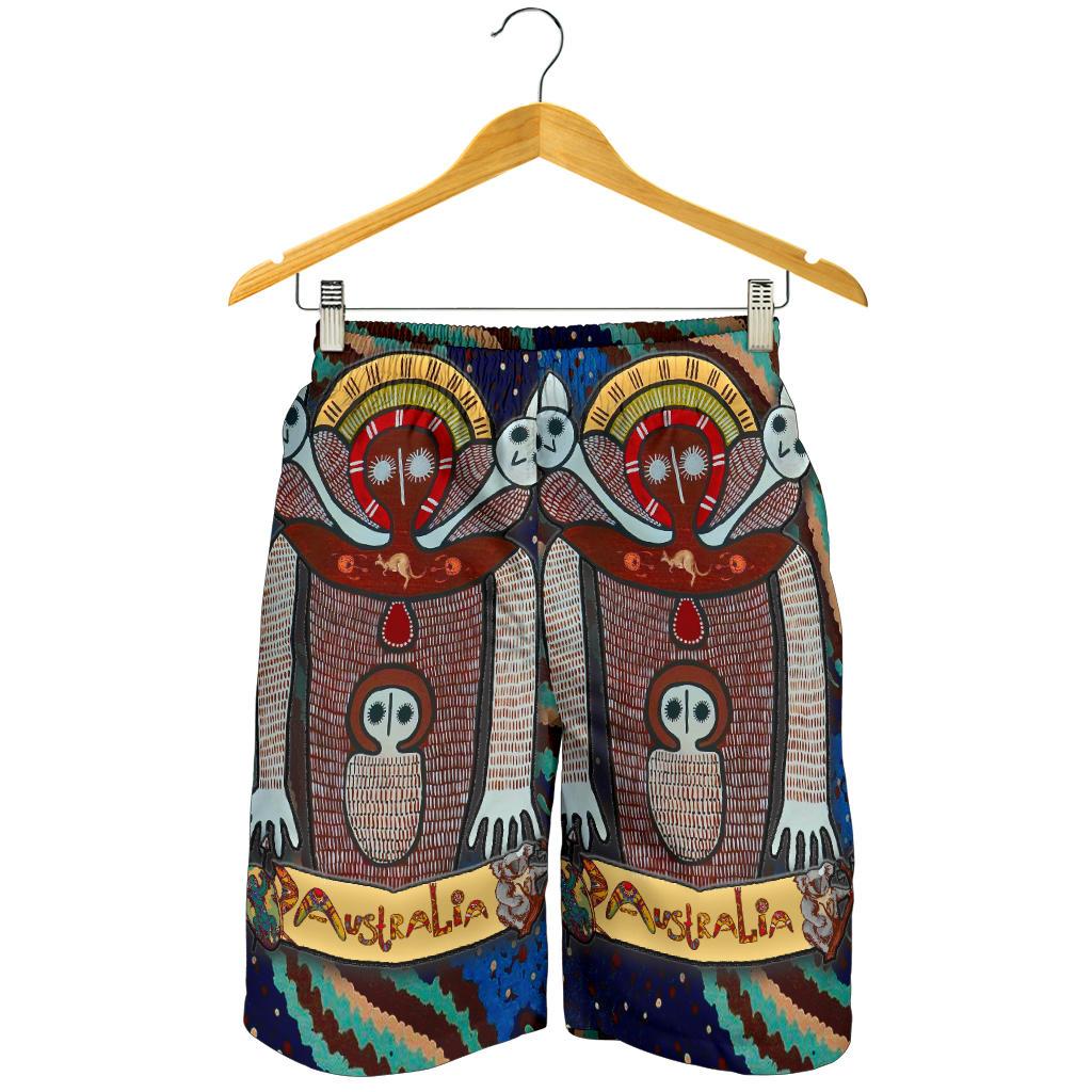 Wandjina Men's Shorts - Australian Aboriginal Mythology - My Australia - Vibe Hoodie Shop