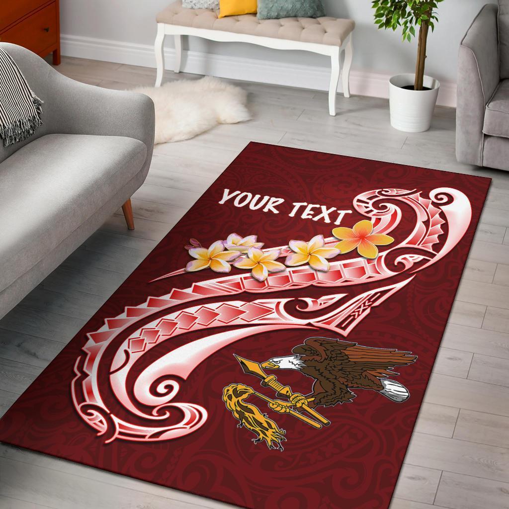 American Samoa Custom Personalised Area Rug - AS Seal Polynesian Patterns Plumeria - Vibe Hoodie Shop