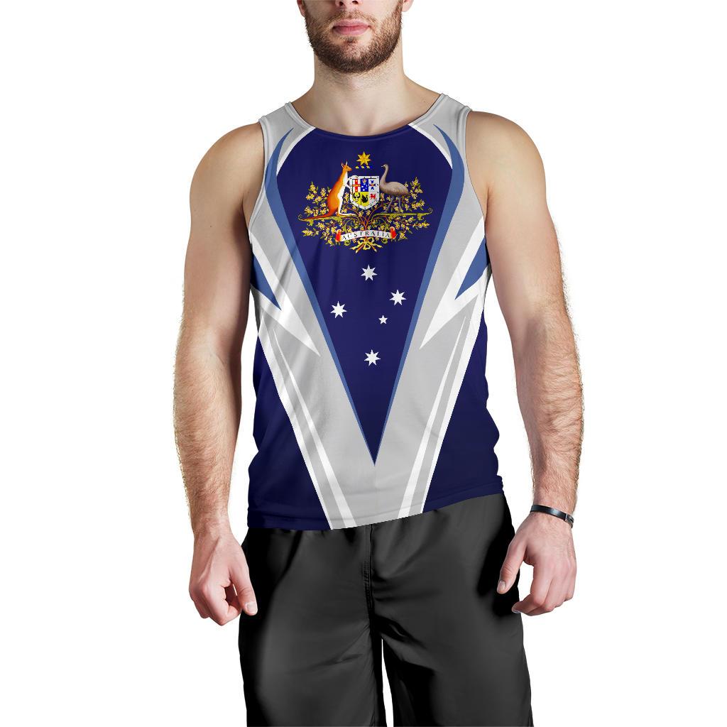 Men Tank Top - Australian Coat Of Arms Mens Tank Southern Cross Australia - Vibe Hoodie Shop