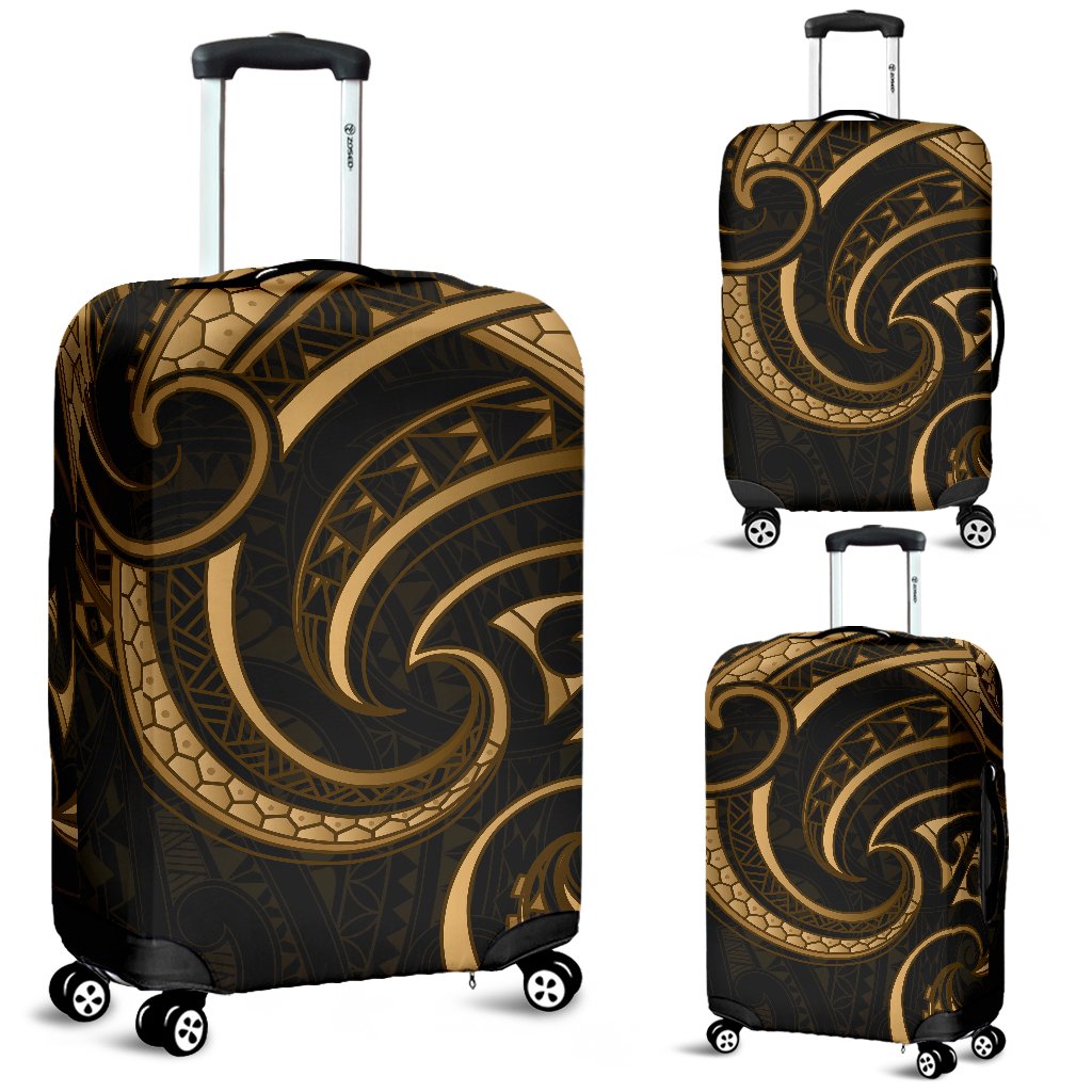 New Zealand Maori Mangopare Luggage Covers Polynesian - Gold - Vibe Hoodie Shop