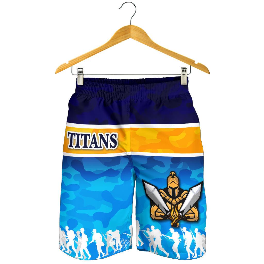 Gold Coast Men Shorts Titans Gladiator ANZAC Day 2021 Version - Camouflage - Vibe Hoodie Shop