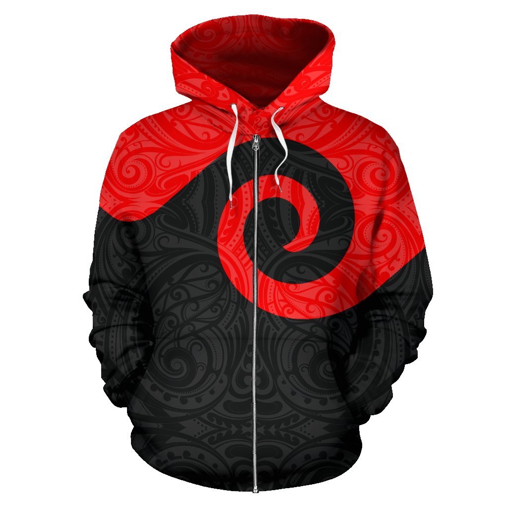 New Zealand Maori Koru Zip Up Hoodie - Vibe Hoodie Shop