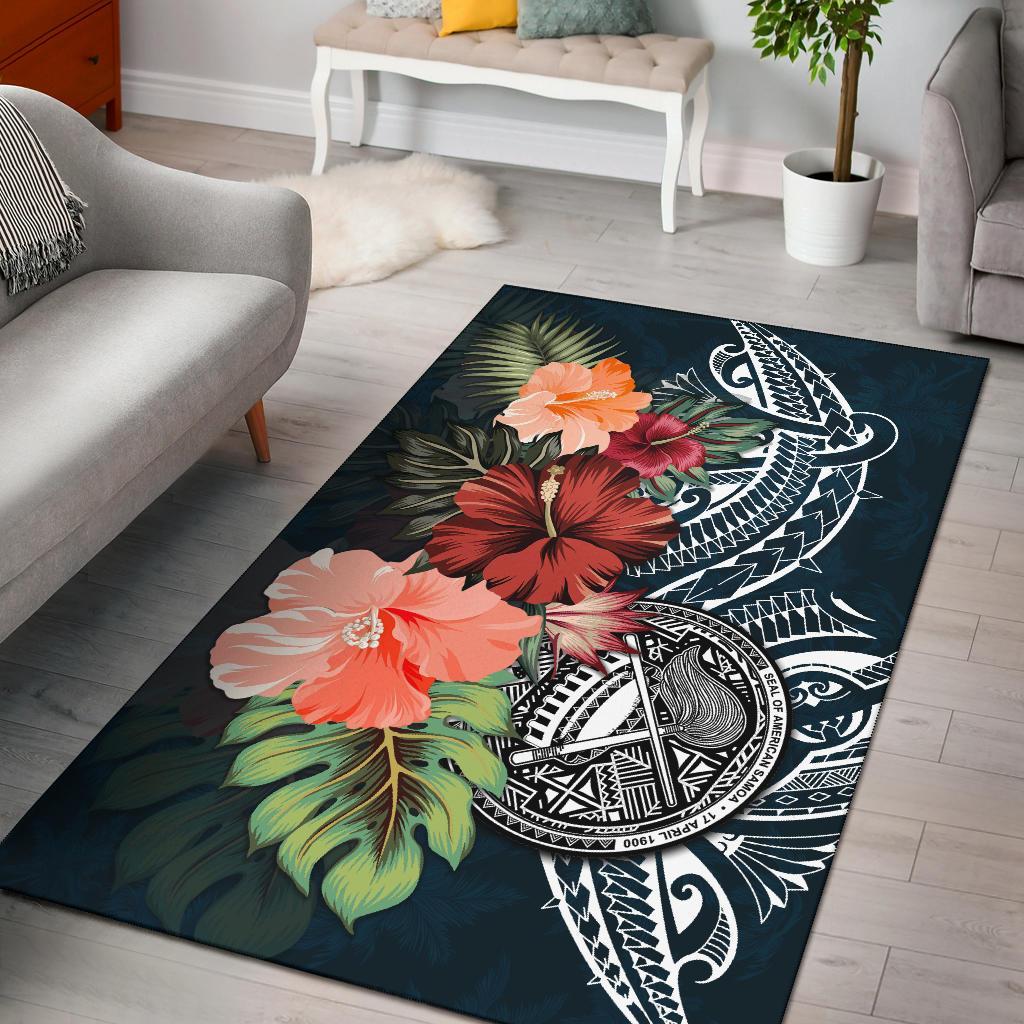 American Samoa Area Rug Hibiscus Polynesian - Vibe Hoodie Shop