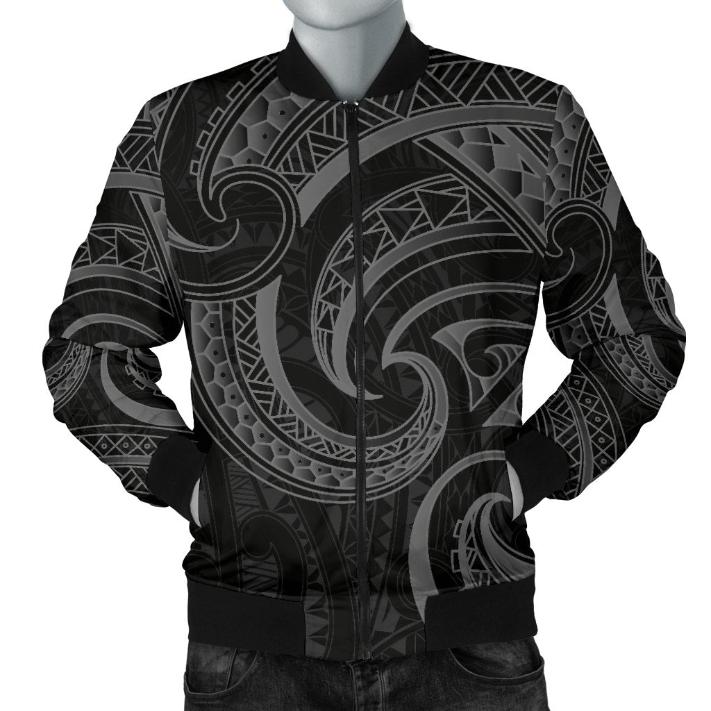 New Zealand Maori Mangopare Men Bomber Jacket Polynesian - Black - Vibe Hoodie Shop