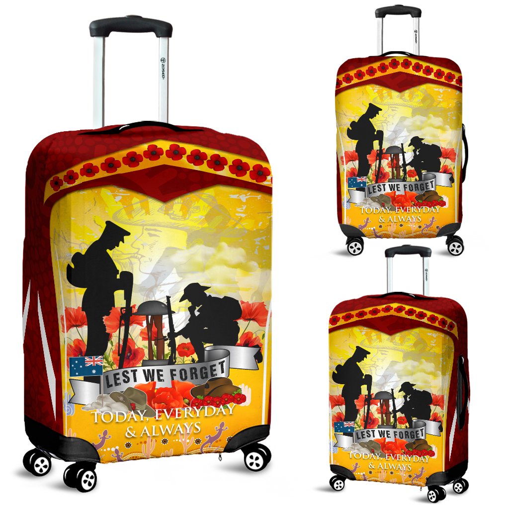 ANZAC Luggage Covers - Lest We Forget Aboriginal Version - Vibe Hoodie Shop