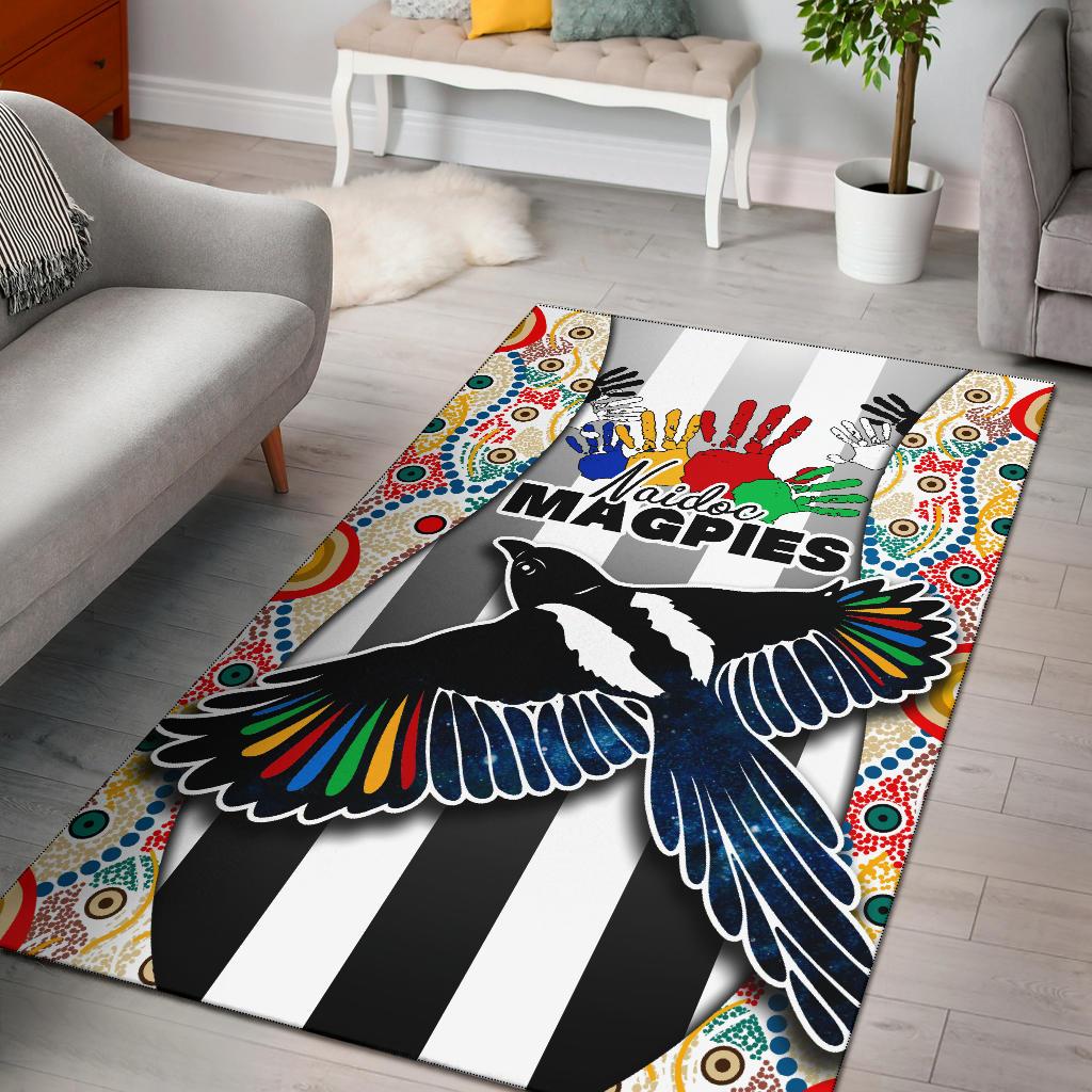 Magpies NAIDOC Week Area Rug Collingwood Modern Style - Vibe Hoodie Shop