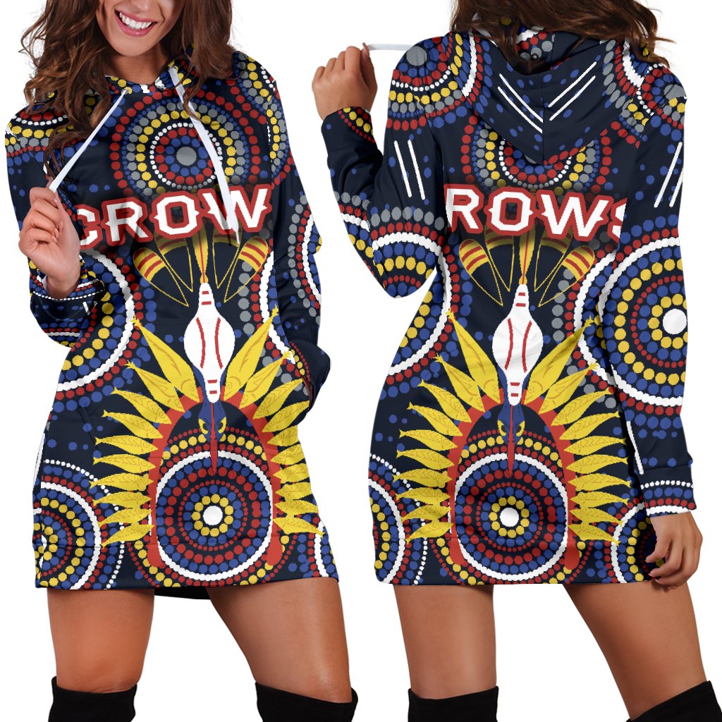 Adelaide Women's Hoodie Dress Original Indigenous Crows - Vibe Hoodie Shop