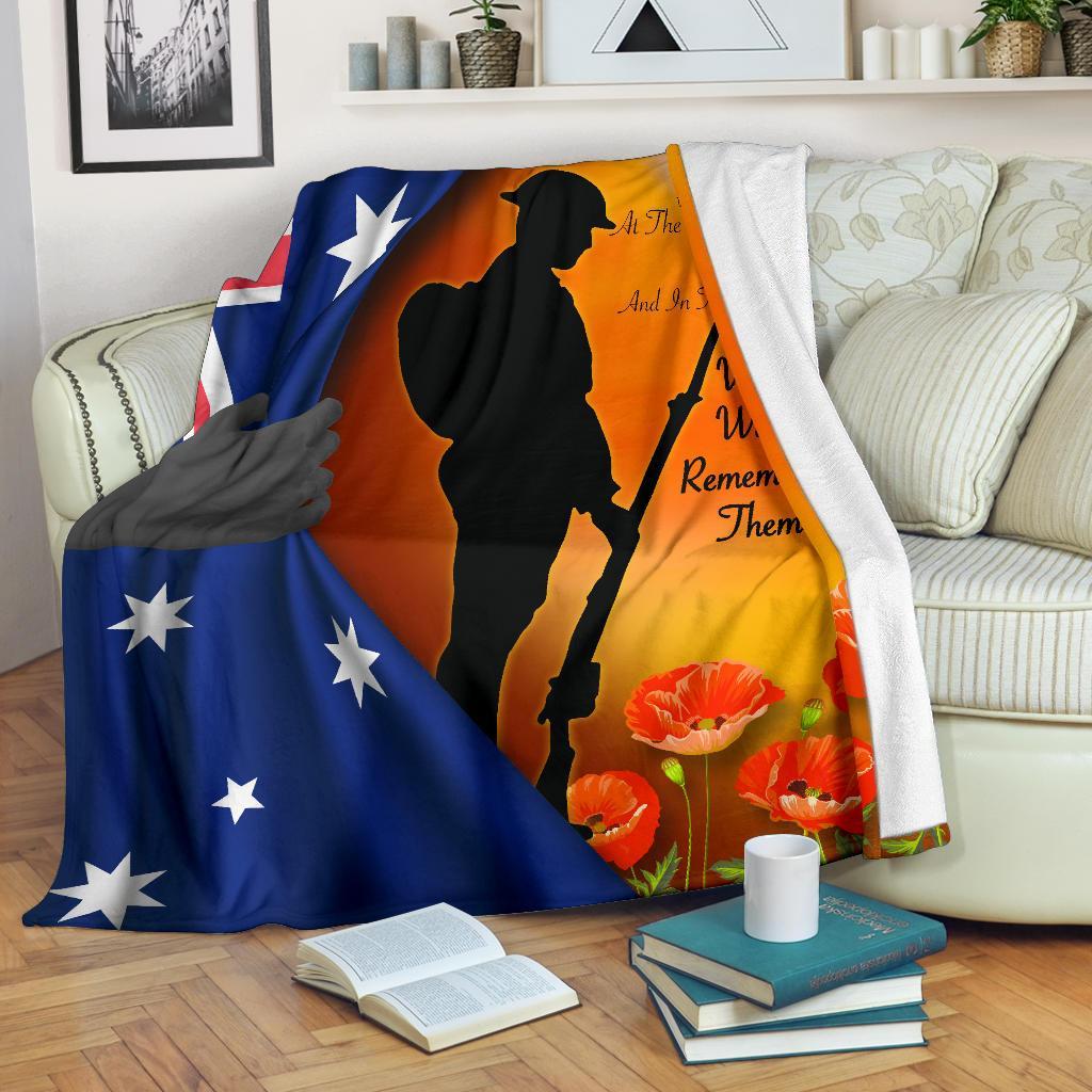 ANZAC Premium Blanket - We Will Remember Them Ver02 - Vibe Hoodie Shop