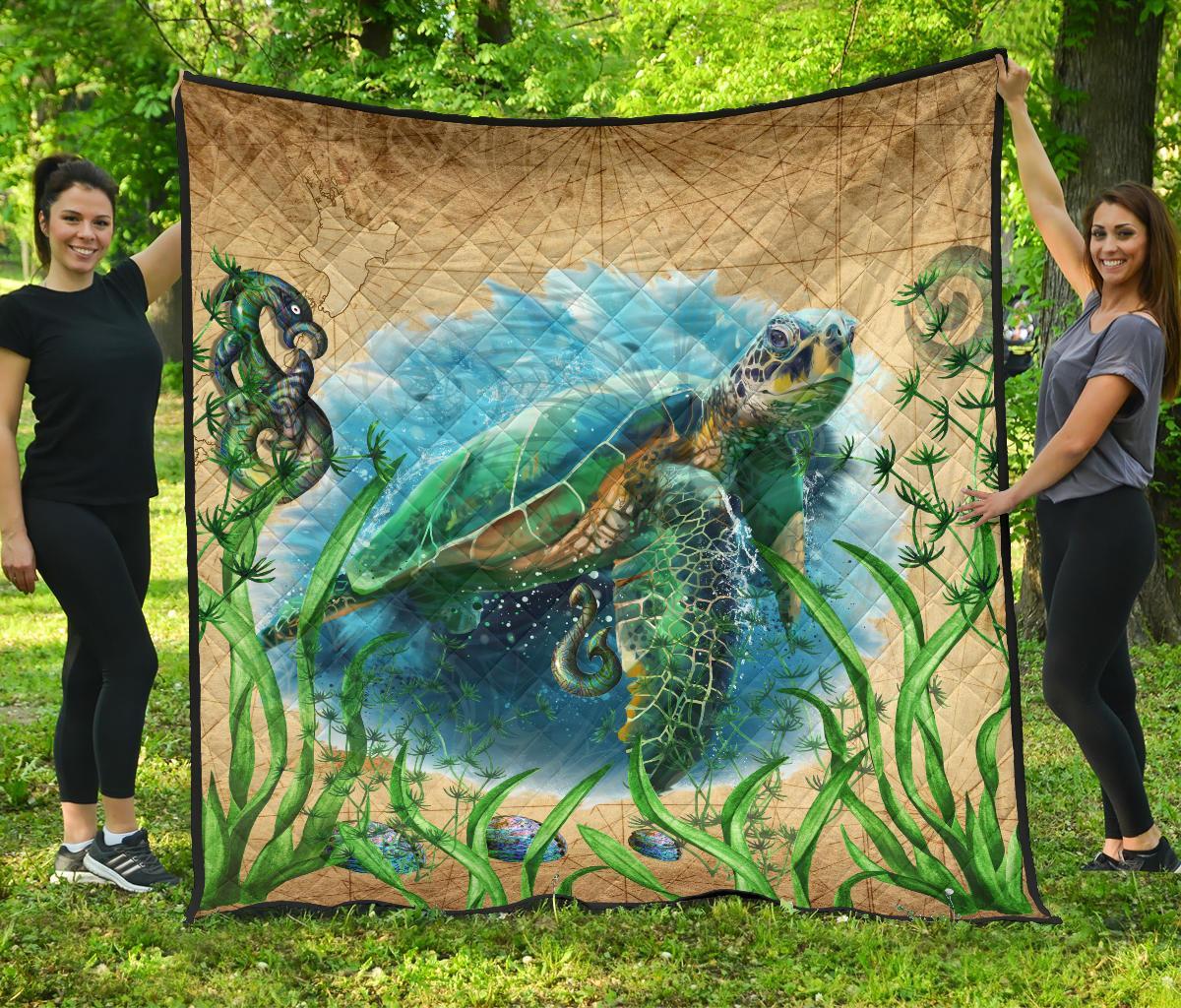 New Zealand Premium Quilt Turtle Manaia Maori Vintage - Vibe Hoodie Shop